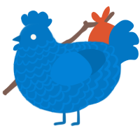 A sapphire chicken with a lace pattern