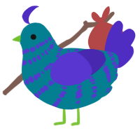 A sea and indigo chicken with a bar pattern