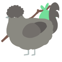 A ash and grey chicken