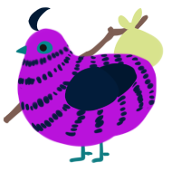 Scene Freak, a amethyst and tumblr chicken with a bar pattern