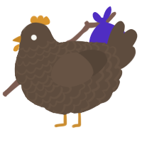 A bark chicken with a lace pattern
