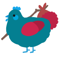 A sea and crimson chicken