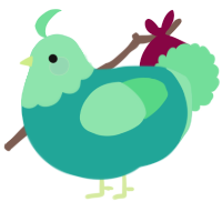 A turquoise and spring chicken with a head pattern