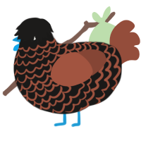 Z, a sable and russet chicken with a lace pattern