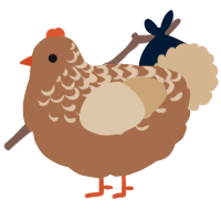 A brown and beige chicken with a half-lace pattern