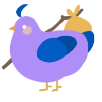 A lilac and ultramarine chicken