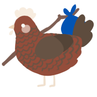 A russet and bark chicken with a lace pattern