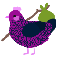A plum and tumblr chicken with a double-lace pattern