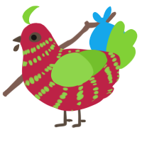 A crimson and grass chicken with a bar pattern