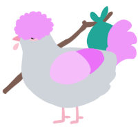 A mist and lavender chicken