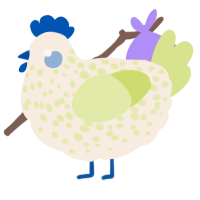 A cream and lemon chicken with a speckle pattern