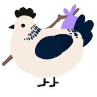 A cream and tumblr chicken with a neck-band pattern