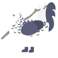 Riverbank, a silver and navy chicken with a half-lace pattern
