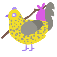 A yellow and ash chicken with a speckle pattern