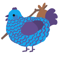 A sky and overcast chicken with a lace pattern