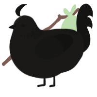 A sable and black chicken with a neck-speckle pattern