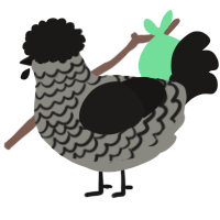A ash and sable chicken with a lace pattern