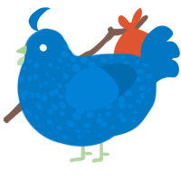 Chatty Bluebird, a sapphire chicken with a speckle pattern