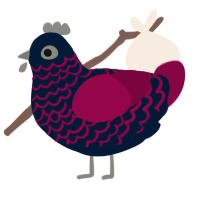 Rose Petal, a tumblr and maroon chicken with a lace pattern