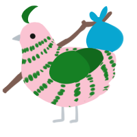 A rose and leaf chicken with a bar pattern