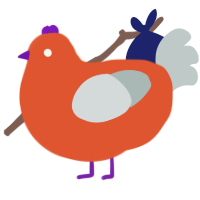 A vermilion and silver chicken