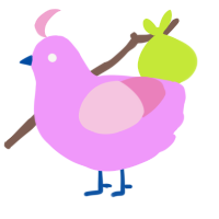 Bubblegum, a lavender and pink chicken
