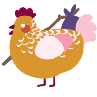 A orange and rose chicken with a half-lace pattern