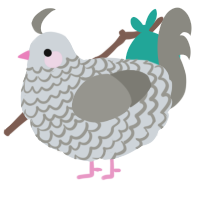 A mist and ash chicken with a lace pattern