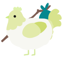 A white and lemon chicken with a head pattern