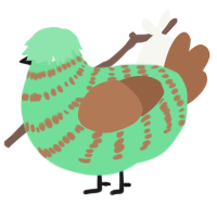 A spring and brown chicken with a bar pattern
