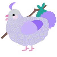 A mist and lilac chicken with a double-lace pattern