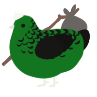 A leaf and black chicken with a half-lace pattern