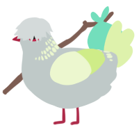 A silver and apple chicken with a neck-band pattern