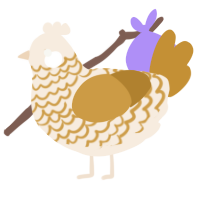 A cream and gold chicken with a lace pattern
