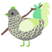 A ash and apple chicken with a lace pattern