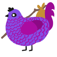 A blurple and plum chicken with a lace pattern