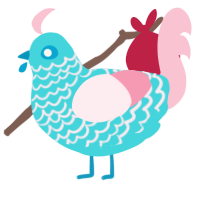 GetInto Hypnosis Mic, a aqua and rose chicken with a lace pattern