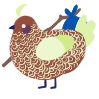 A russet and apple chicken with a double-lace pattern
