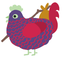 A overcast and crimson chicken with a lace pattern
