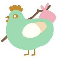 Patina, a mint and cream chicken