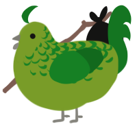 A chartreuse and leaf chicken with a half-lace pattern