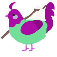 A spring and plum chicken with a head pattern
