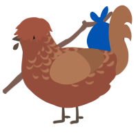 A russet and brown chicken with a half-lace pattern