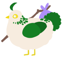 A cream and leaf chicken with a neck-speckle pattern