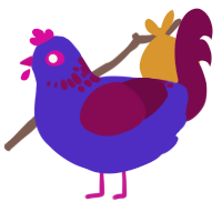 (unnamed), a indigo and wine chicken with a neck-speckle pattern