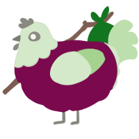 A wine and gluppy chicken with a head pattern