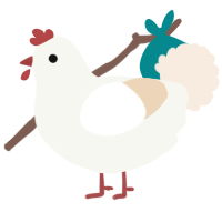 A white and cream chicken
