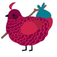 A maroon and crimson chicken with a lace pattern