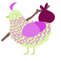 A apple and orchid chicken with a lace pattern