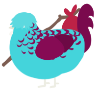 free, a aqua and wine chicken with a half-lace pattern